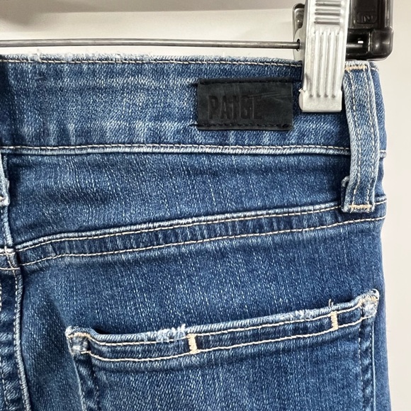 Paige Jeans Womens 25 Blue Medium Wash High Rise Hoxton Ankle Skinny Raw Hem - Picture 3 of 10